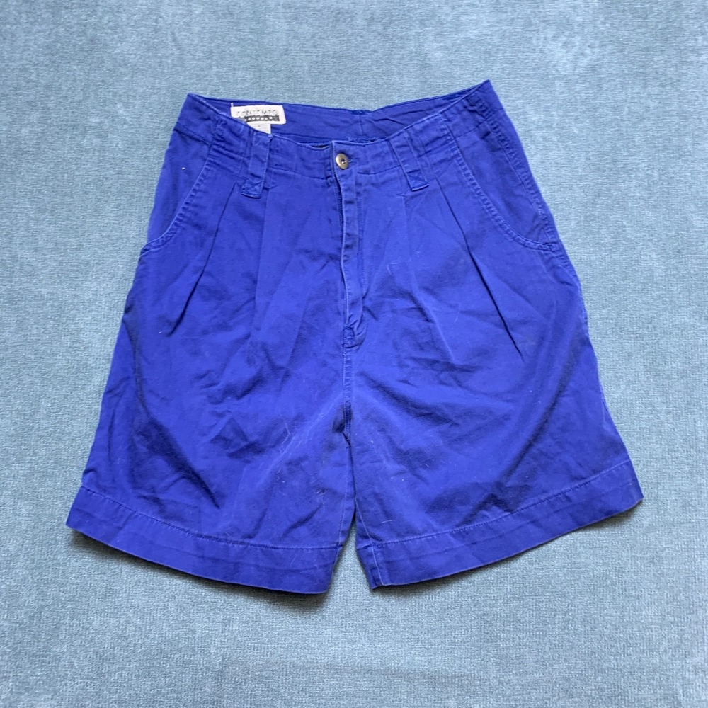 Contempo Casuals Shorts Womens 9 Purple Cotton Pleated High Waisted Summer Wear